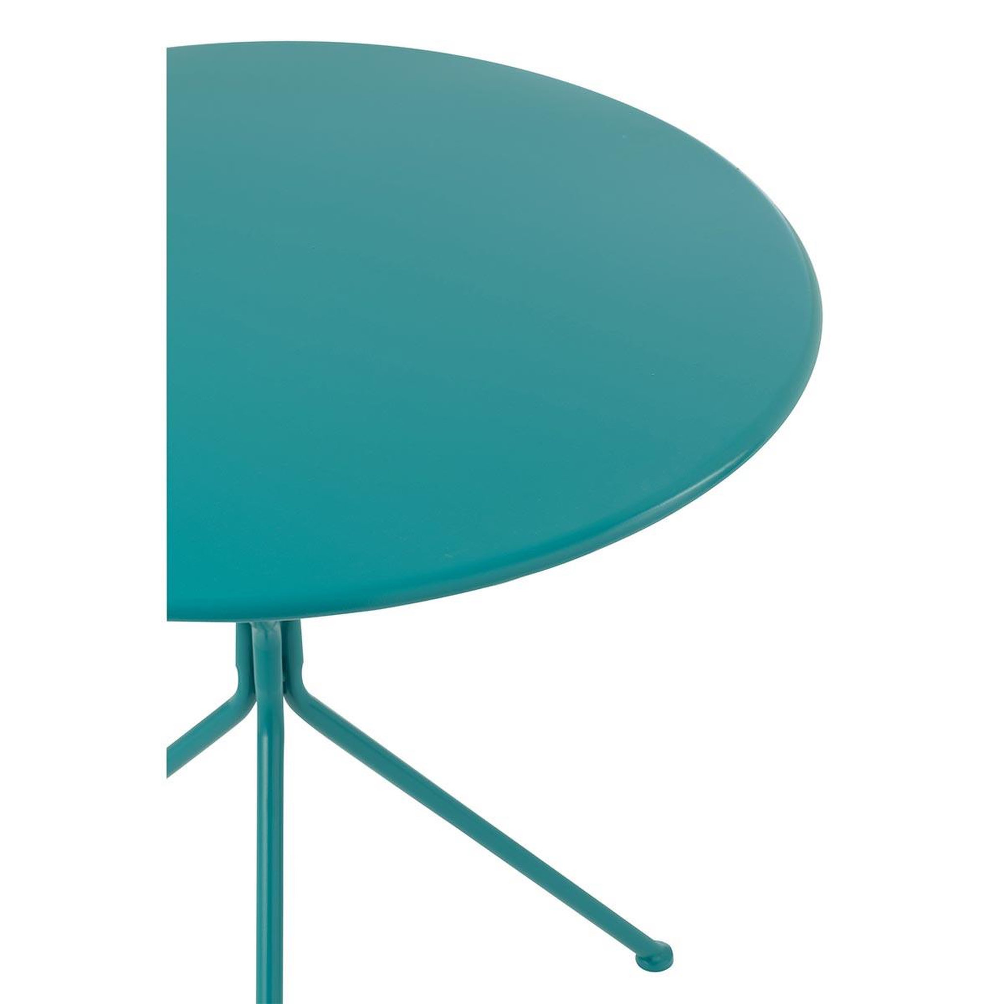 Voir la diapositive 3 : J-LINE Table de jardin en métal  tripod  72cm turquoise