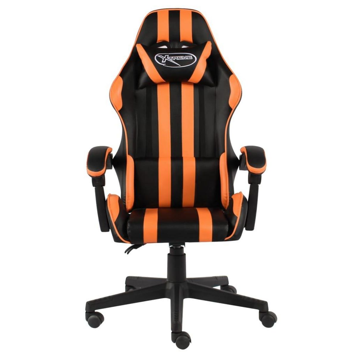 VIDAXL Fauteuil de jeux video Noir et orange Similicuir