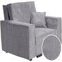 Voir la diapositive 1 : Habitat et Jardin Fauteuil convertible en velours côtelé  Clivia  - Gris