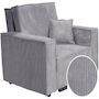 Voir la diapositive 1 : Habitat et Jardin Fauteuil convertible en velours côtelé  Clivia  - Gris