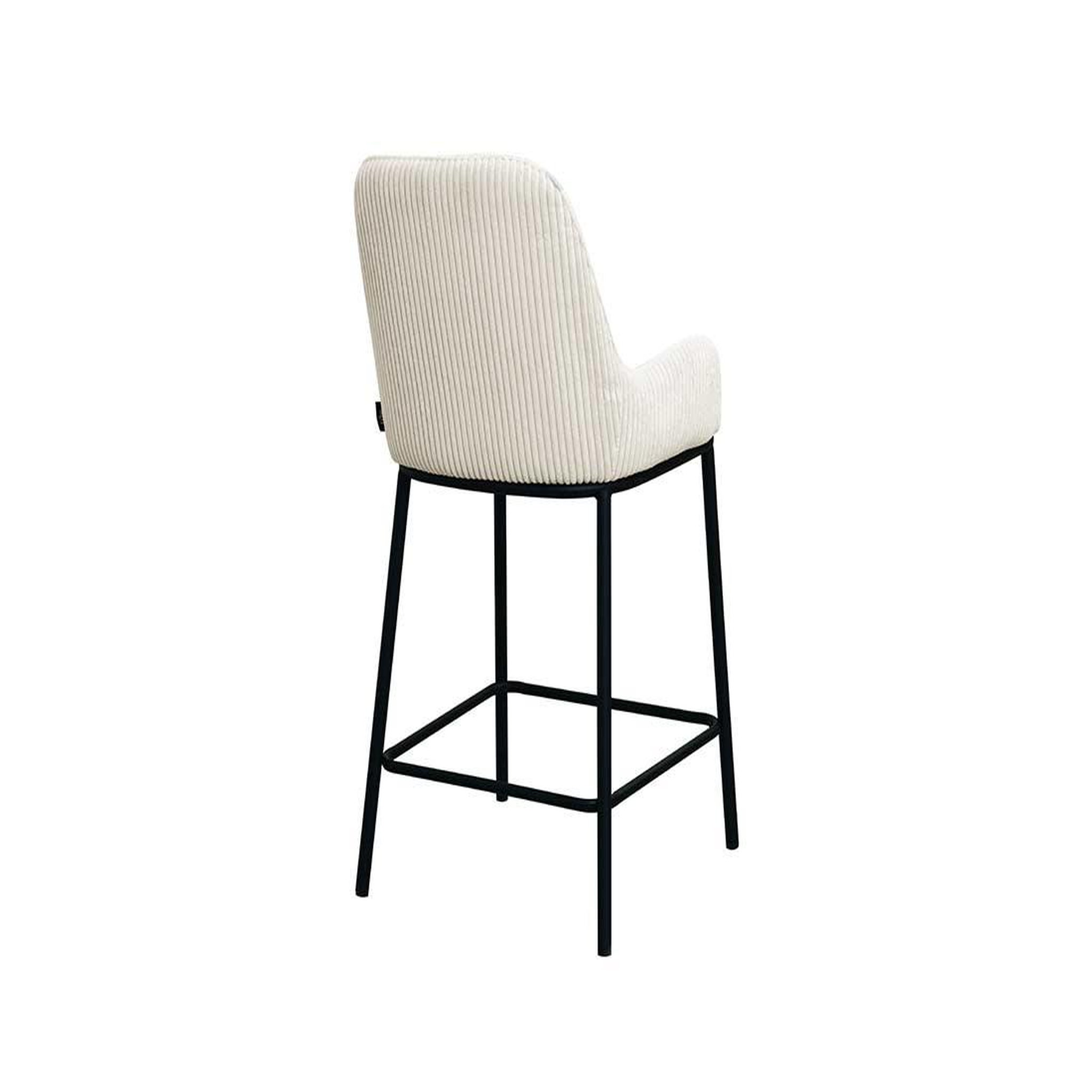 Voir la diapositive 5 : LISA DESIGN Salinas - lot de 2 chaises de bar - en velours côtelé - beige - h65 cm