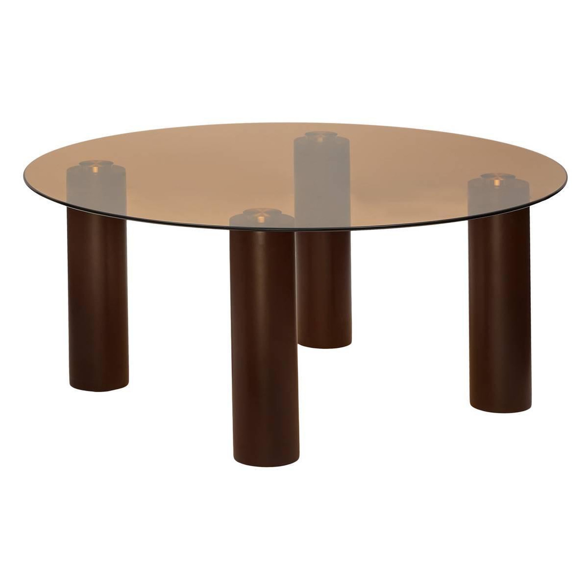ATMOSPHERA Table basse en verre  ambra  80cm ambre