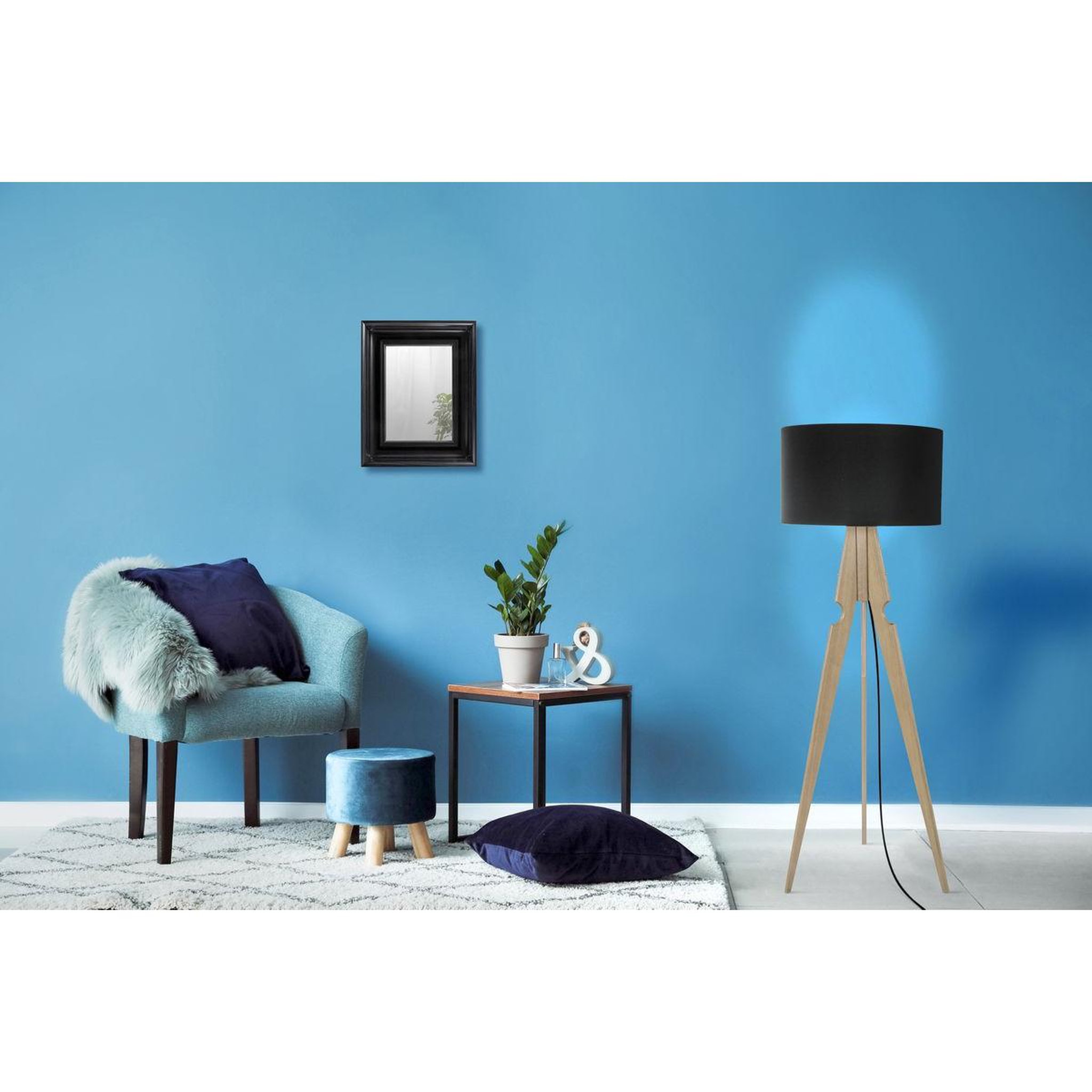 Voir la diapositive 3 : Paris Prix Miroir Mural Déco  Scott  45cm Marron Foncé