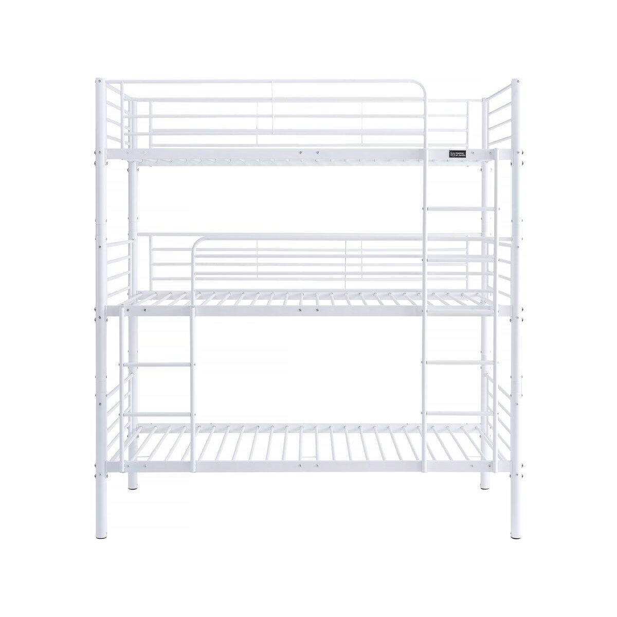 Habitat et Jardin Lit triple superposé metal  Havin  - 90 x 190 cm - Blanc