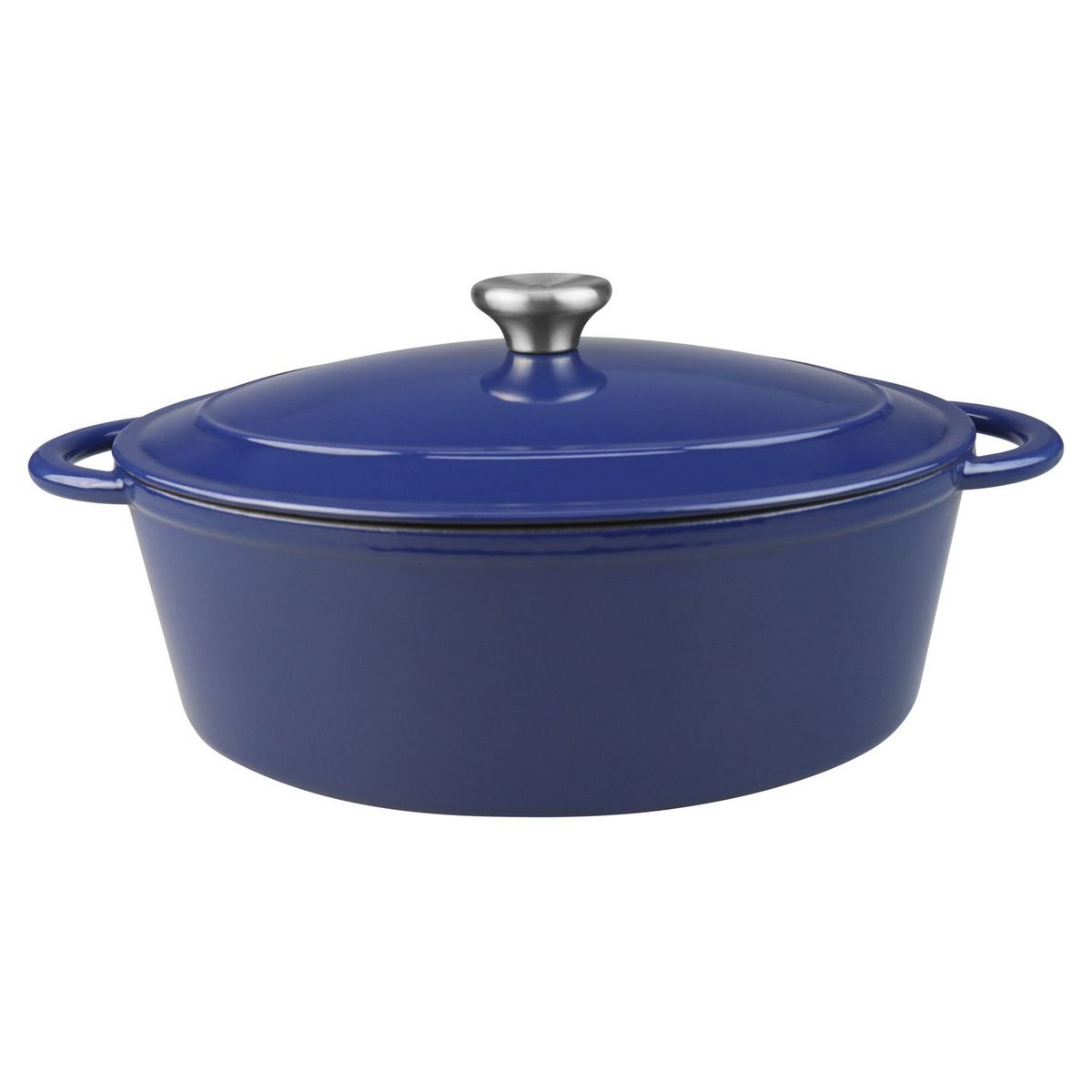 ACTUEL Cocotte induction ovale 4 litres fonte d'acier intérieur blanc
