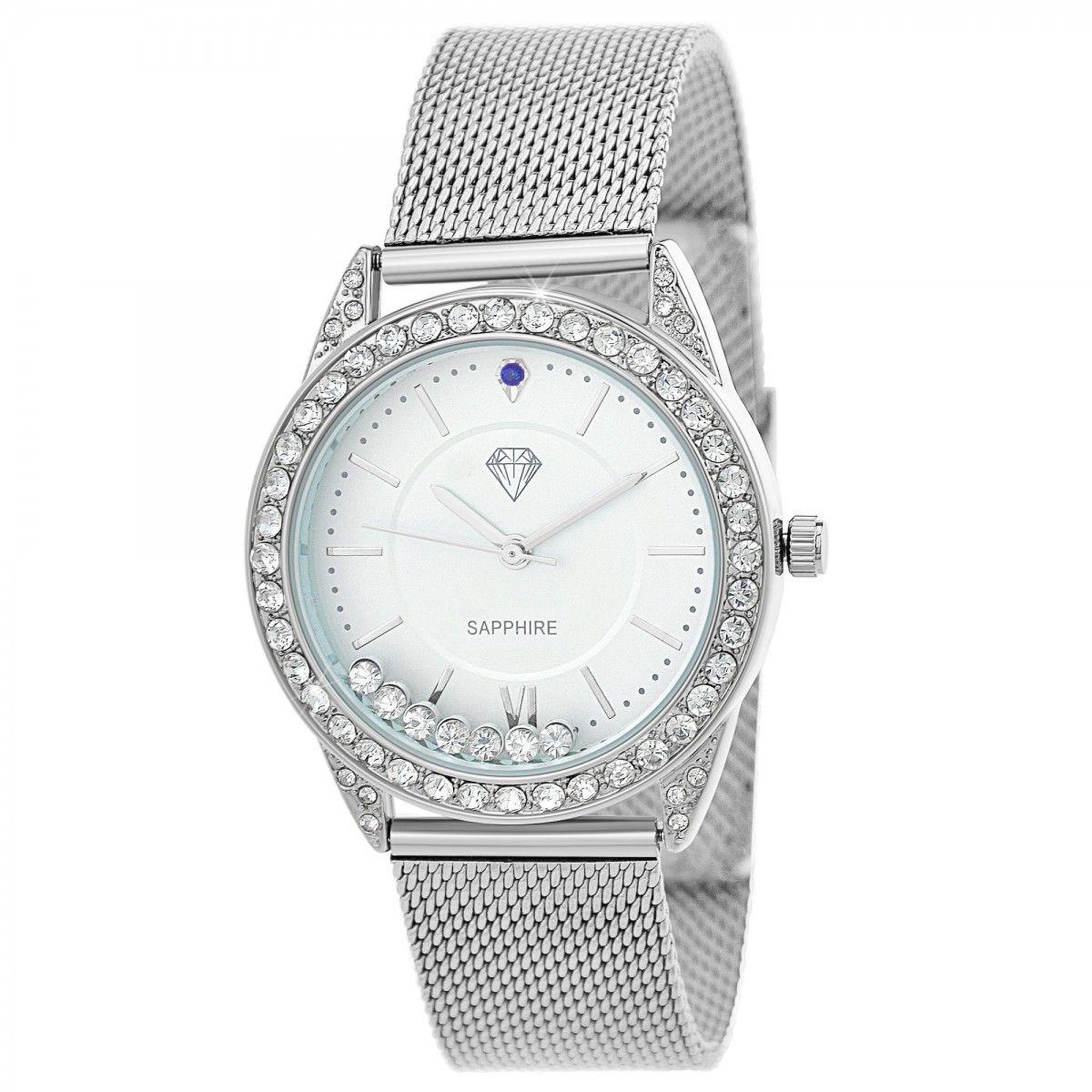 SC CRYSTAL Montre Elly élégante ornée d'un saphir et de cristaux scintillants par SC Crystal