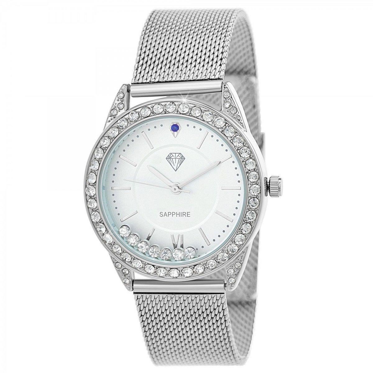 SC CRYSTAL Montre Elly élégante ornée d'un saphir et de cristaux scintillants par SC Crystal