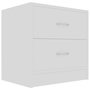 Voir la diapositive 3 : VIDAXL Tables de chevet 2 pcs Blanc 40x30x40 cm Bois d'ingenierie