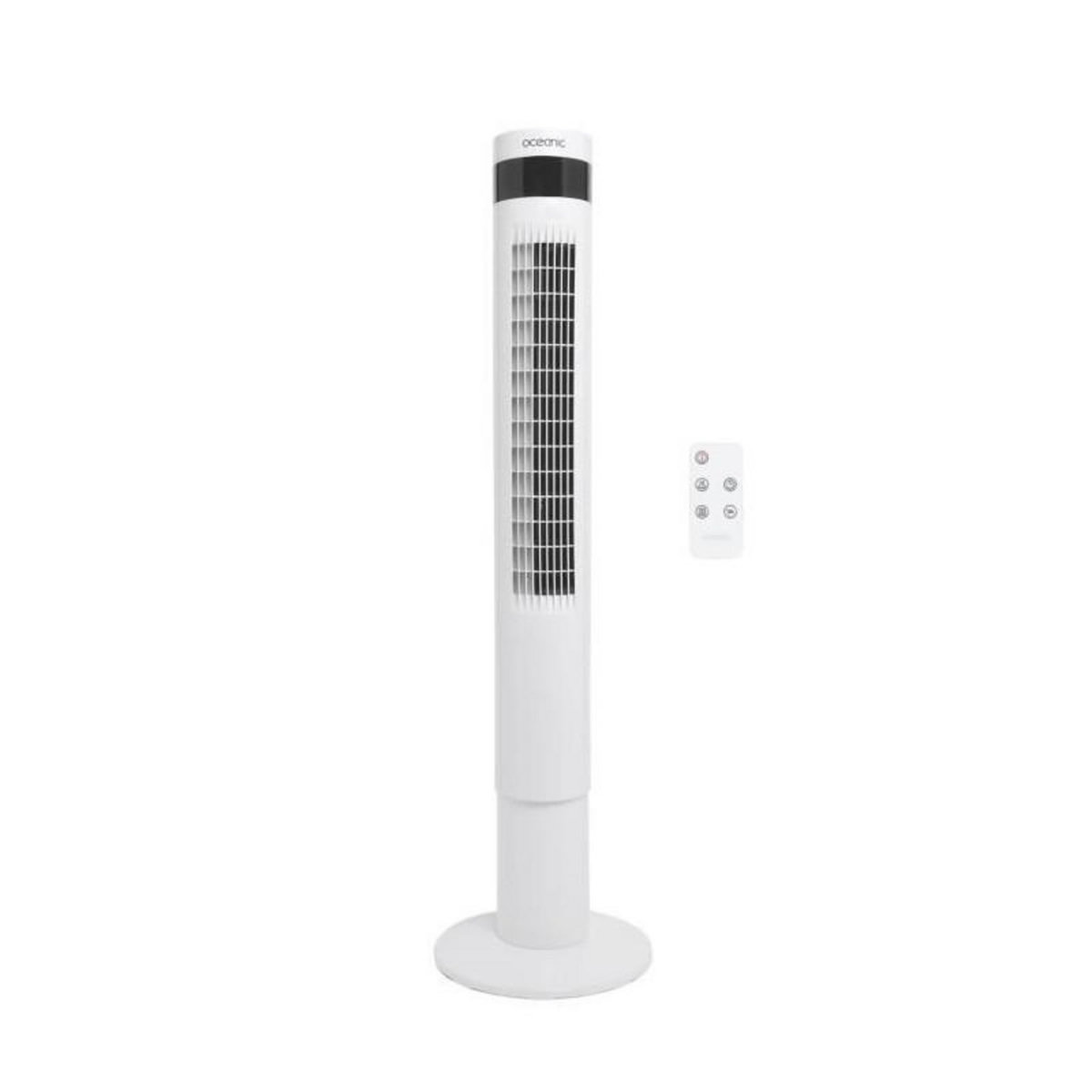 OCEANIC Ventilateur colonne OCEANIC - 50W - Hauteur 110 cm - Oscillation automatique - Télécommande - Minuterie - Blanc
