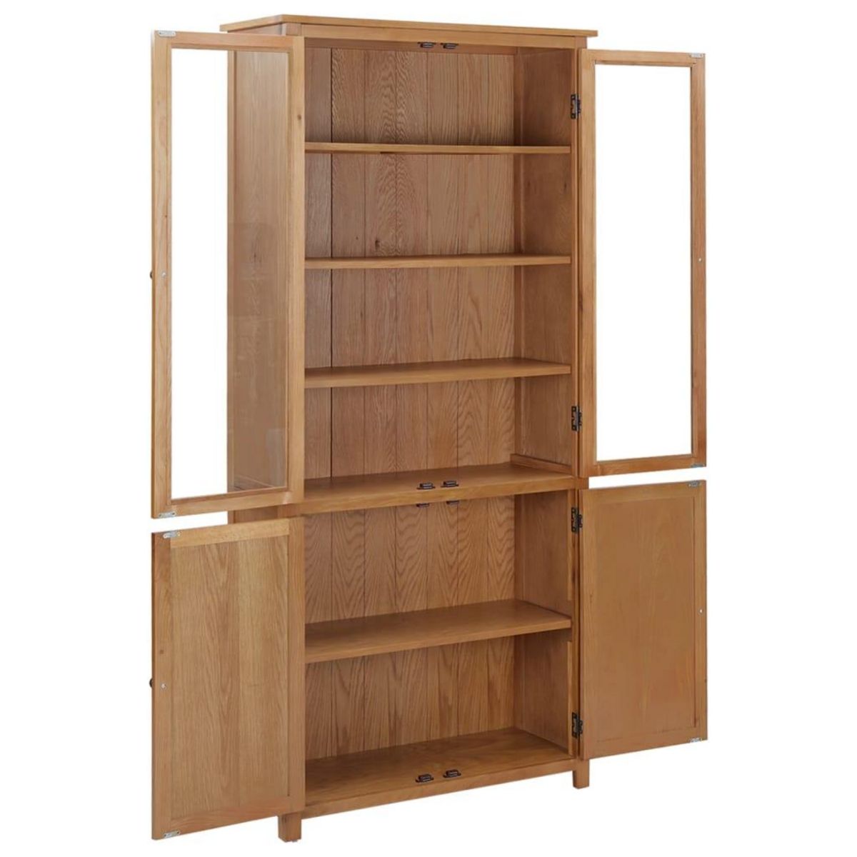 VIDAXL Bibliotheque avec 4 portes 90x35x200 cm Bois de chene et verre