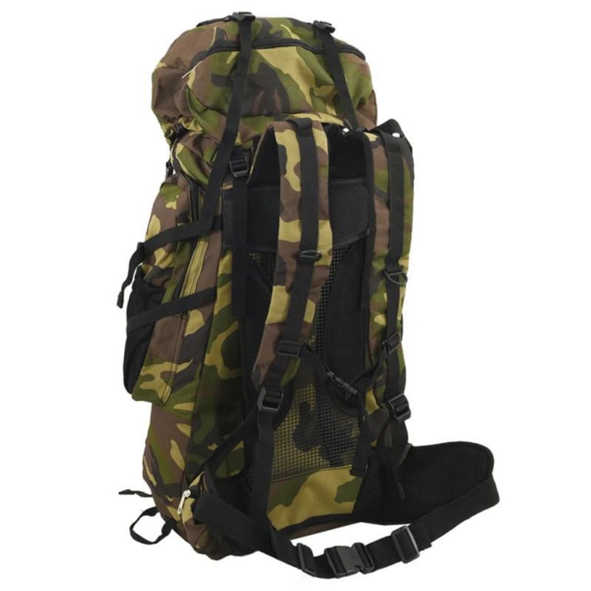 VIDAXL Sac à dos de randonnée vert camouflage 60 L tissu oxford