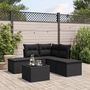 Voir la diapositive 1 : VIDAXL Salon de jardin 6 pcs avec coussins noir resine tressee