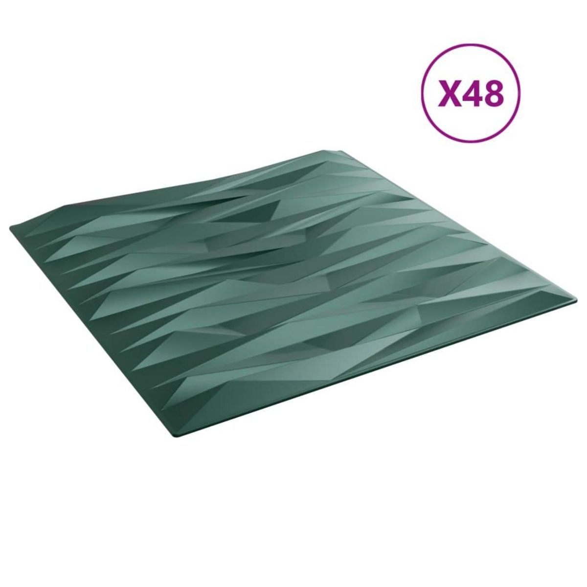VIDAXL Panneaux muraux 48 pcs vert 50x50 cm XPS 12 m² pierre