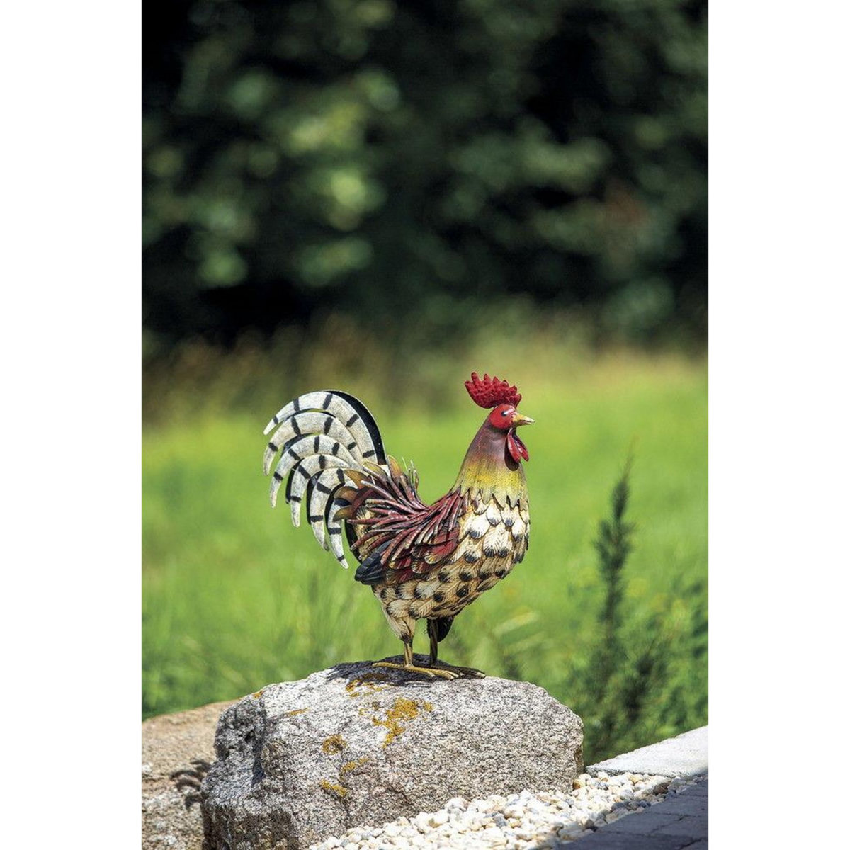 Nortene Coq décoratif stylisé Harry en métal - 34 x 3 x 35 cm