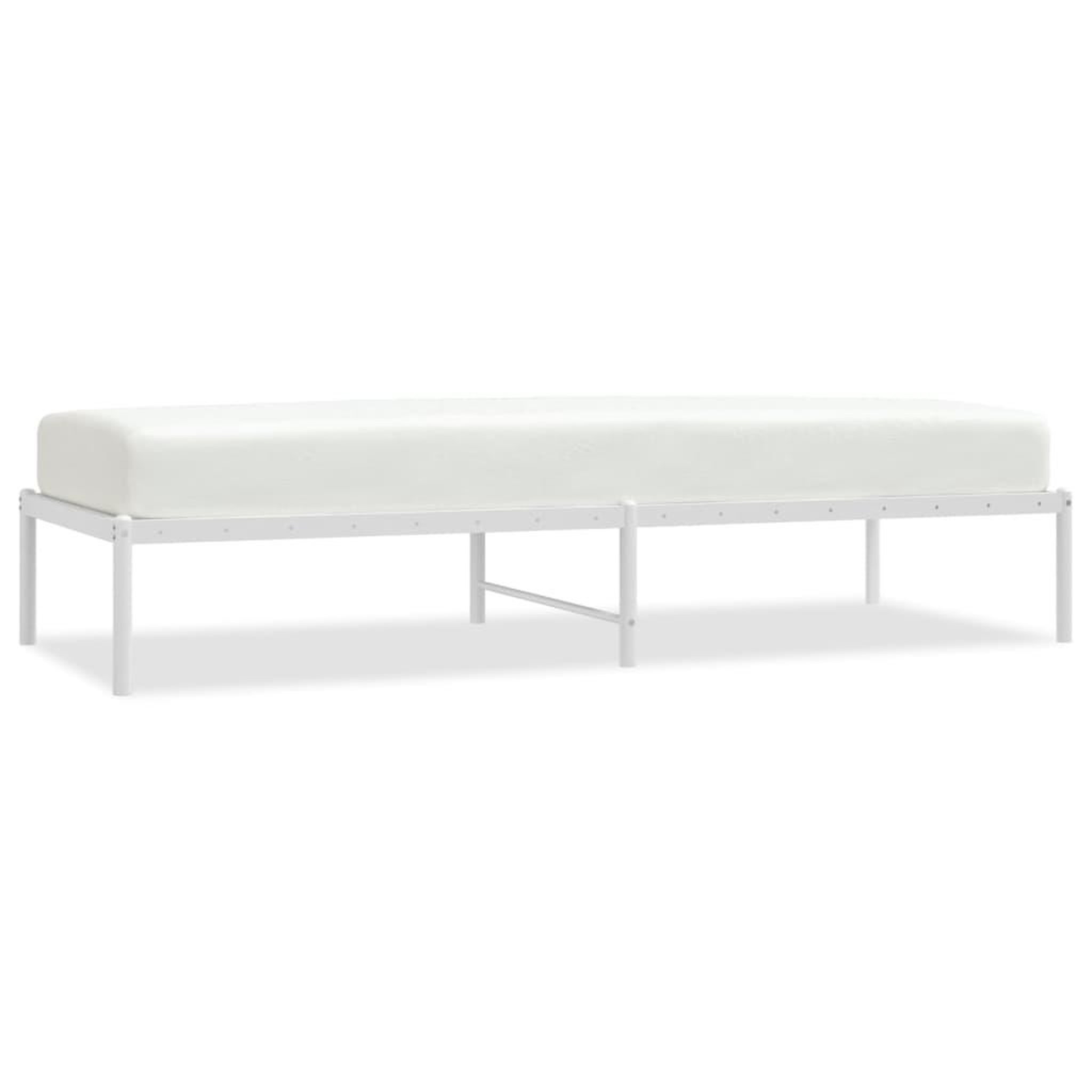 Voir la diapositive 1 : VIDAXL Cadre de lit metal sans matelas blanc 75x190 cm