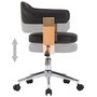Voir la diapositive 4 : VIDAXL Chaise pivotante de bureau Noir Bois courbe et similicuir