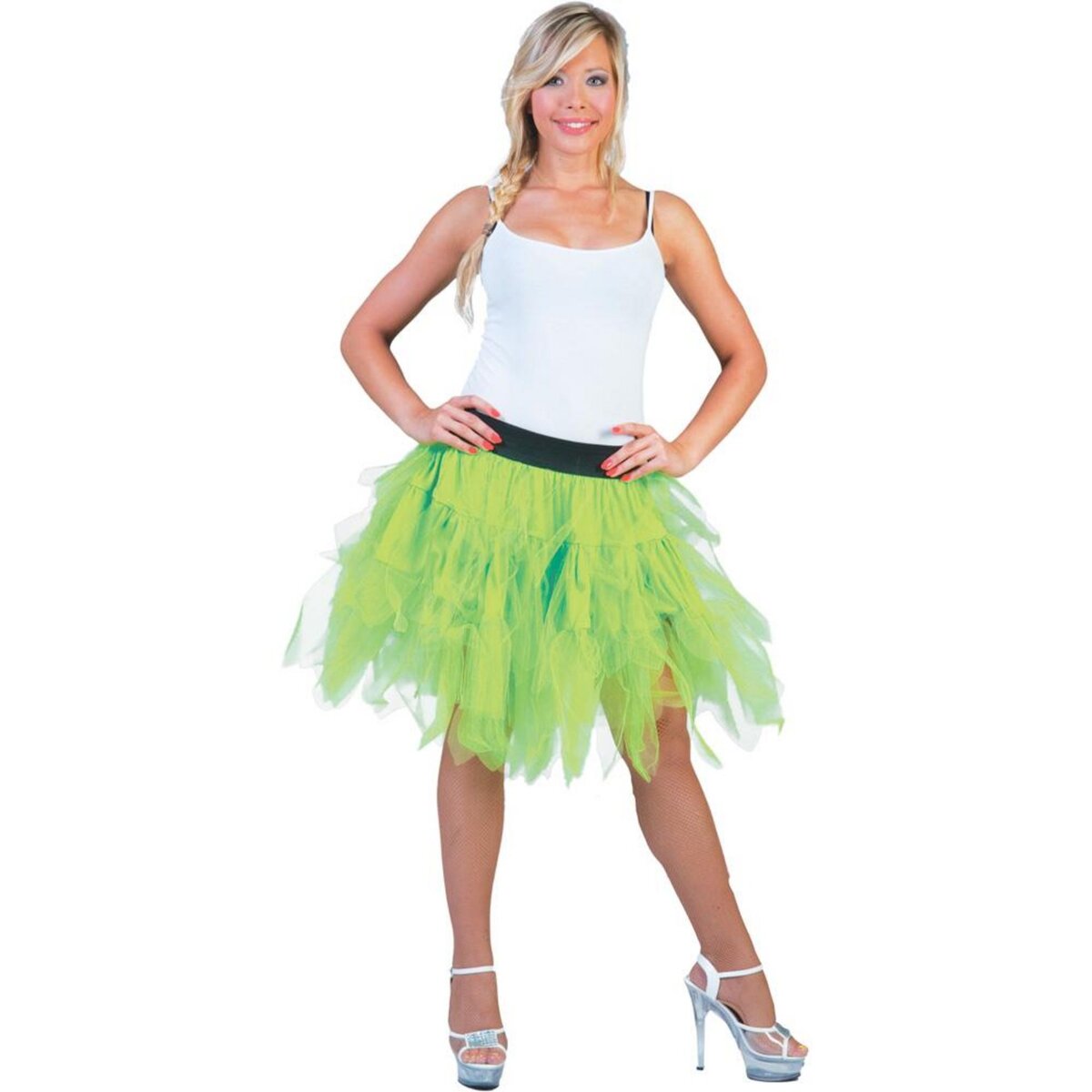 FUNNY FASHION Jupe Tulle Vert Fluo Femme S pas cher Auchan