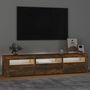 Voir la diapositive 3 : VIDAXL Meuble TV avec lumieres LED Chene fume 180x35x40 cm