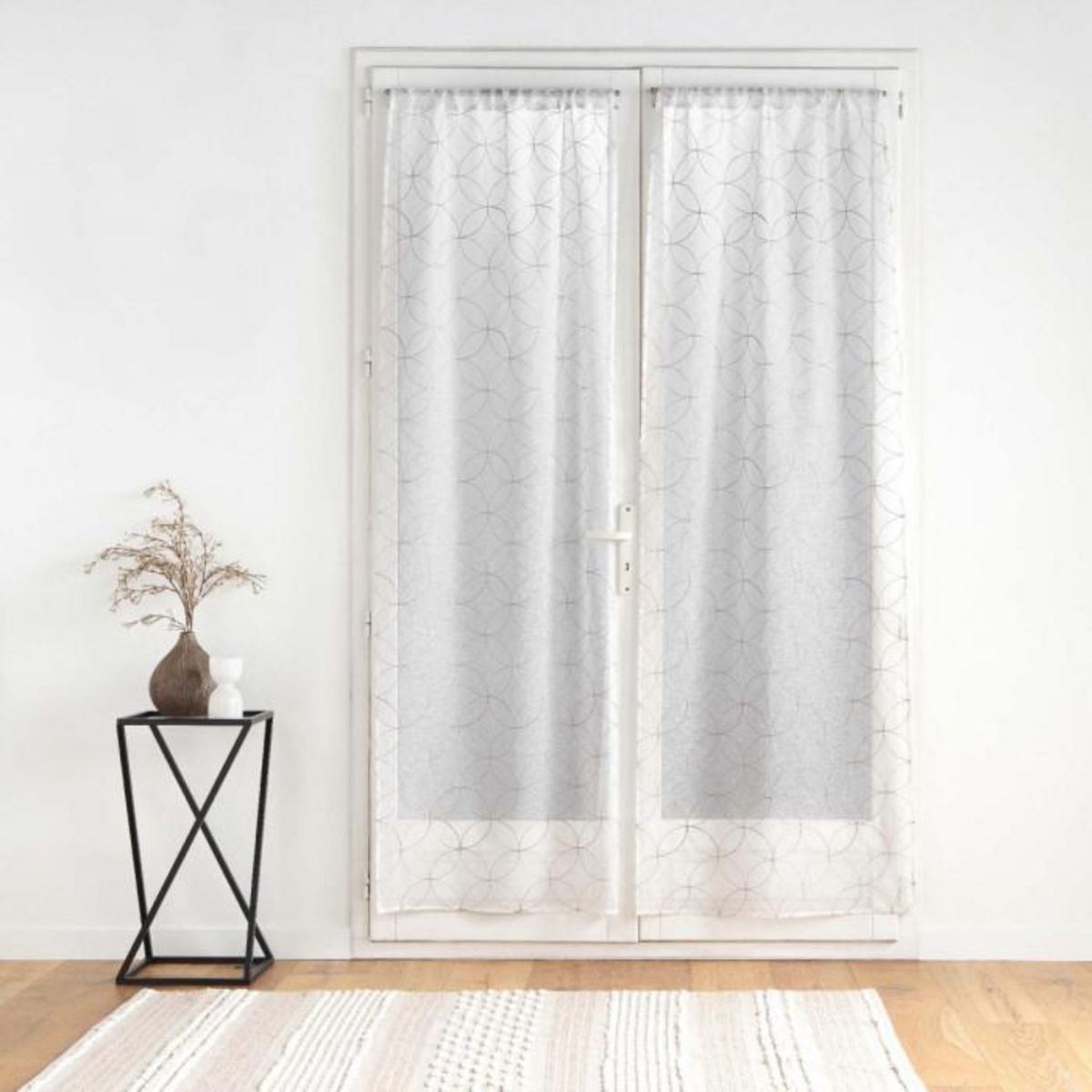 Paris Prix Paire de Voilages Passe-Tringle  Olympia  70x240cm Gris