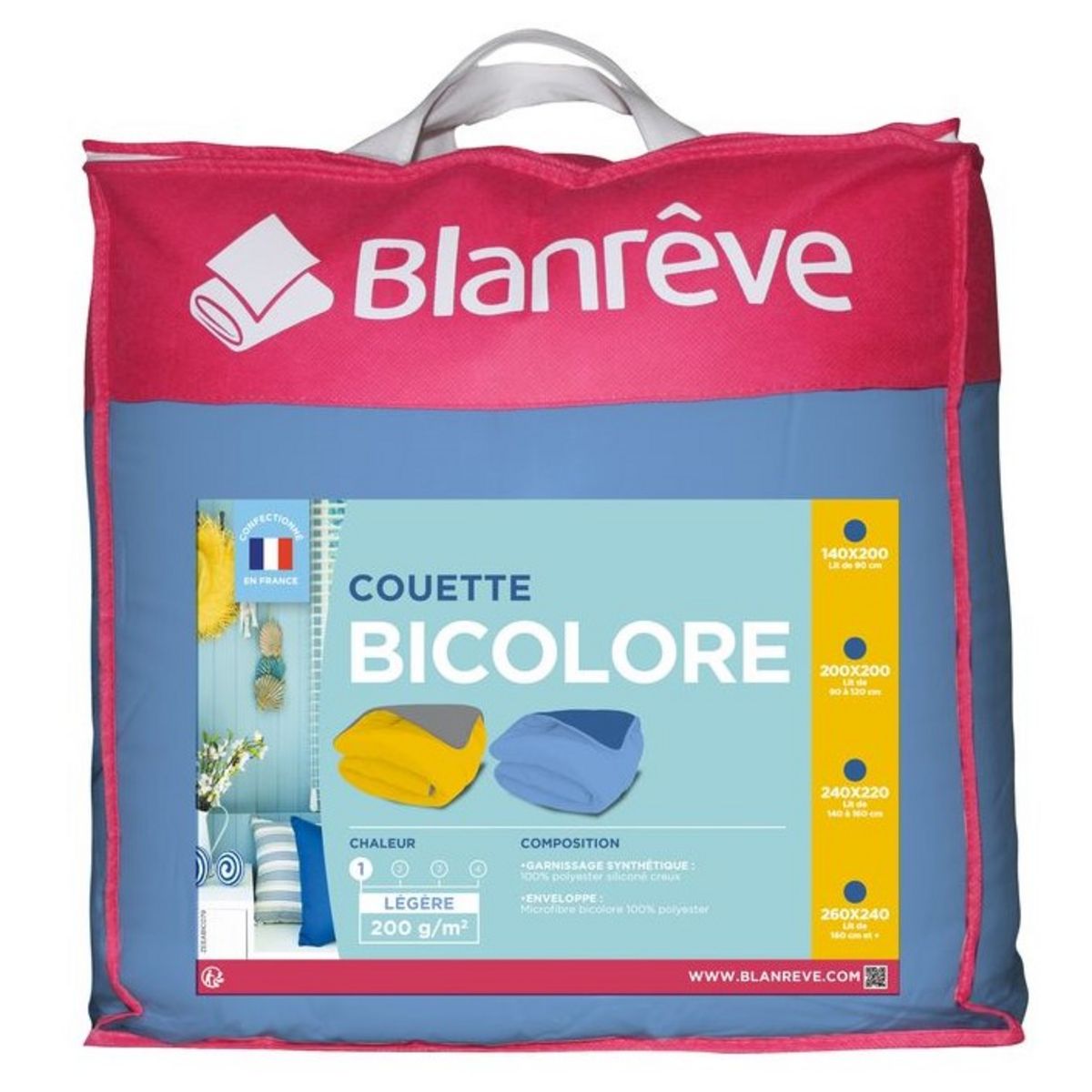 BLANREVE Couette bicolore légère 200 g/m²
