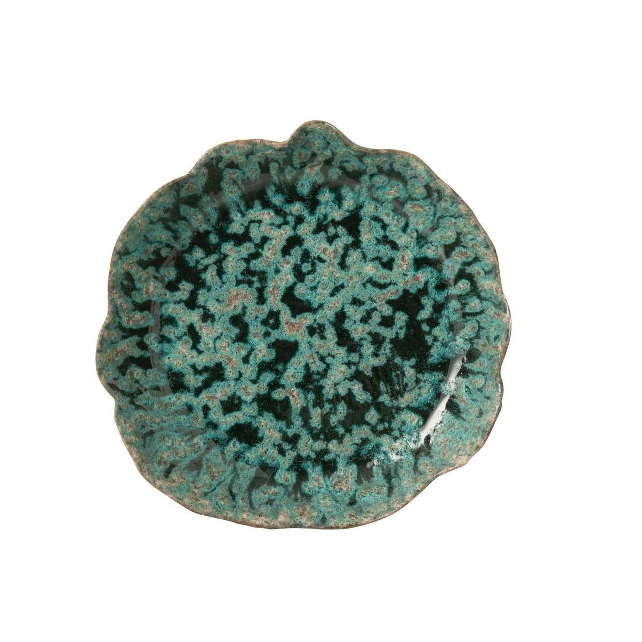 Voir la diapositive 2 : J-LINE Coupelle déco en céramique  naga  30cm bleu azur