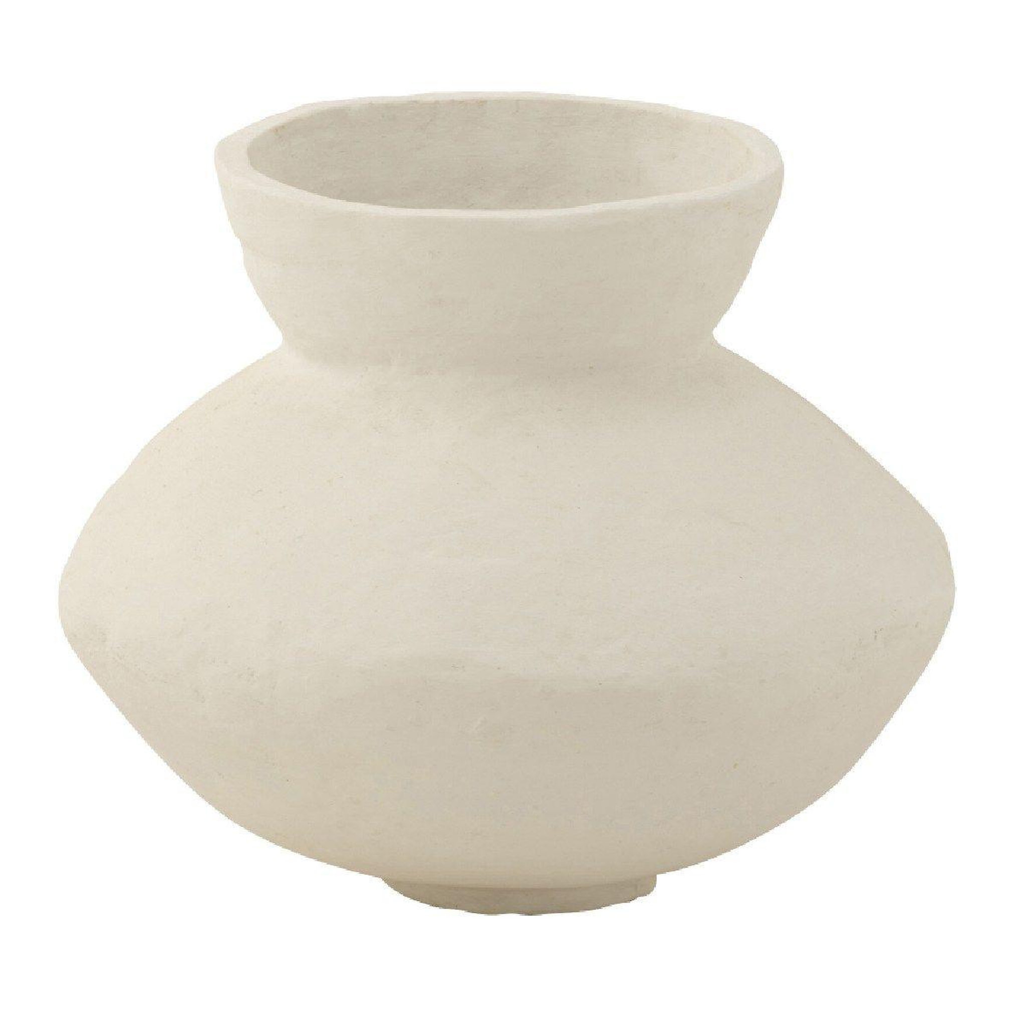 J-LINE Pot évasé en papier mâché  archaique  45cm blanc