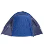 OUTSUNNY Tente de camping familiale 4-5 personnes montage facile double porte et fenêtres dim. 3L x 2,50l x 1,30H m fibre verre polyester bleu marine