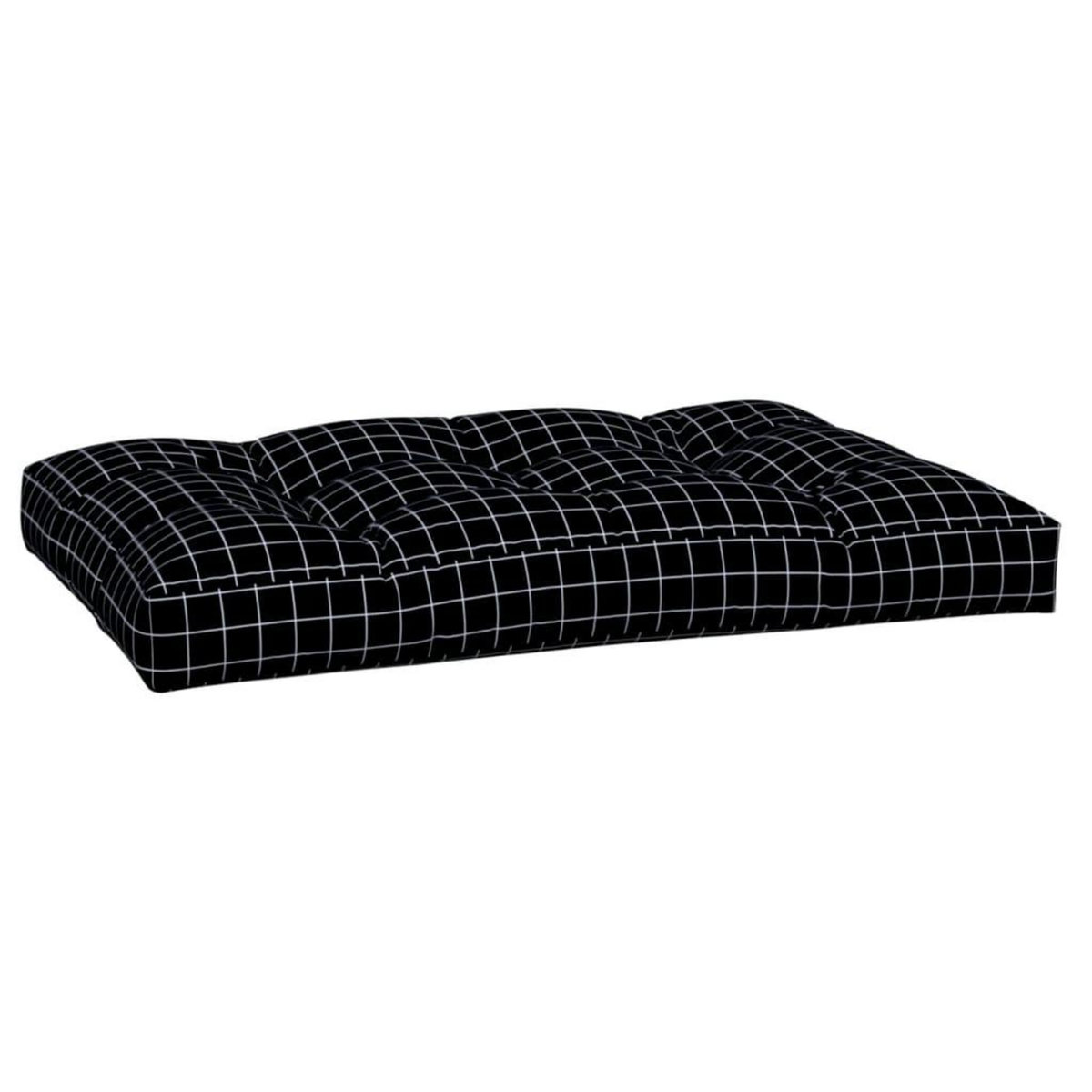 VIDAXL Coussin de palette motif a carreaux noir 120x80x12 cm tissu