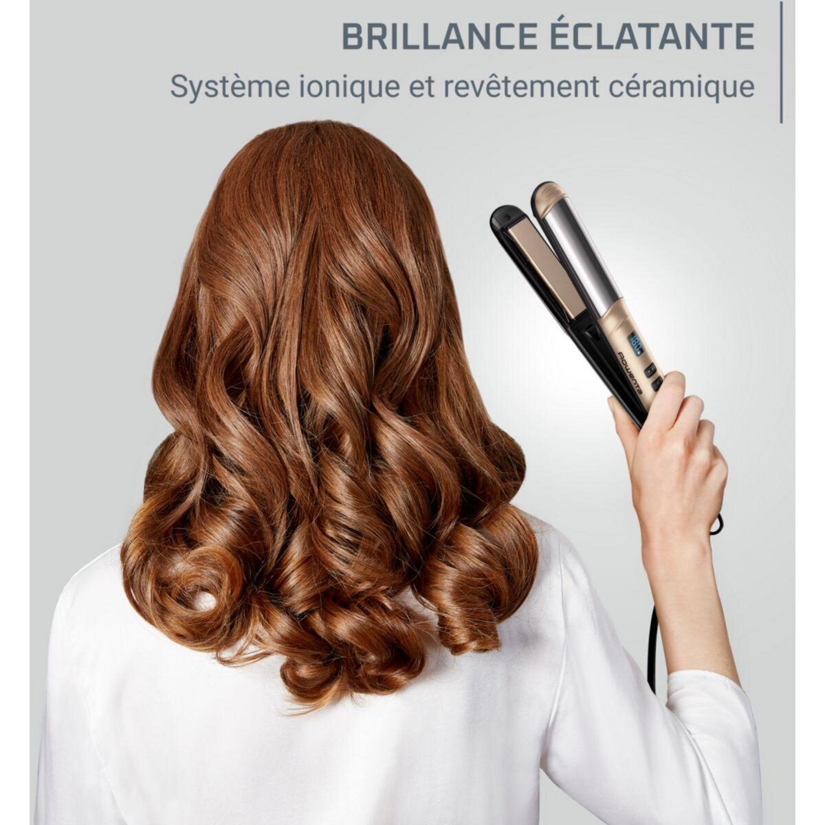 ROWENTA Lisseur Glam & Shine 2-en-1 Gamme trésor