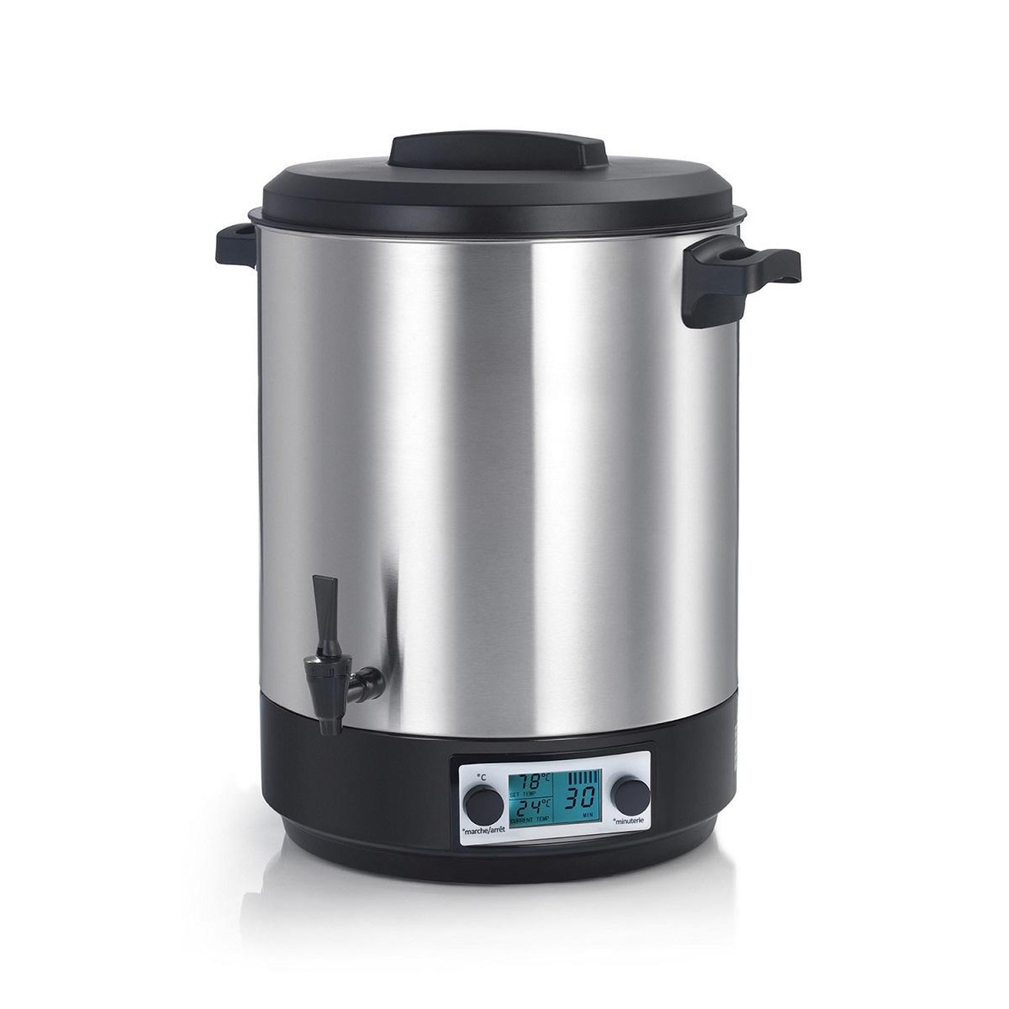 Robby Bouilleur de bocaux électrique cuve inox avec ecran lcd, robinet et minuteur 39l 2500w - steri pro inox 39l lcd