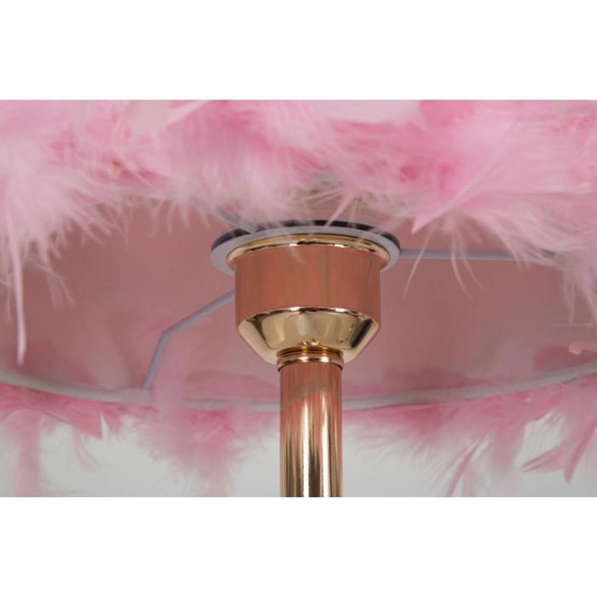 Paris Prix Lampe à Poser Imitation Plume  Tarty  54cm Or & Rose