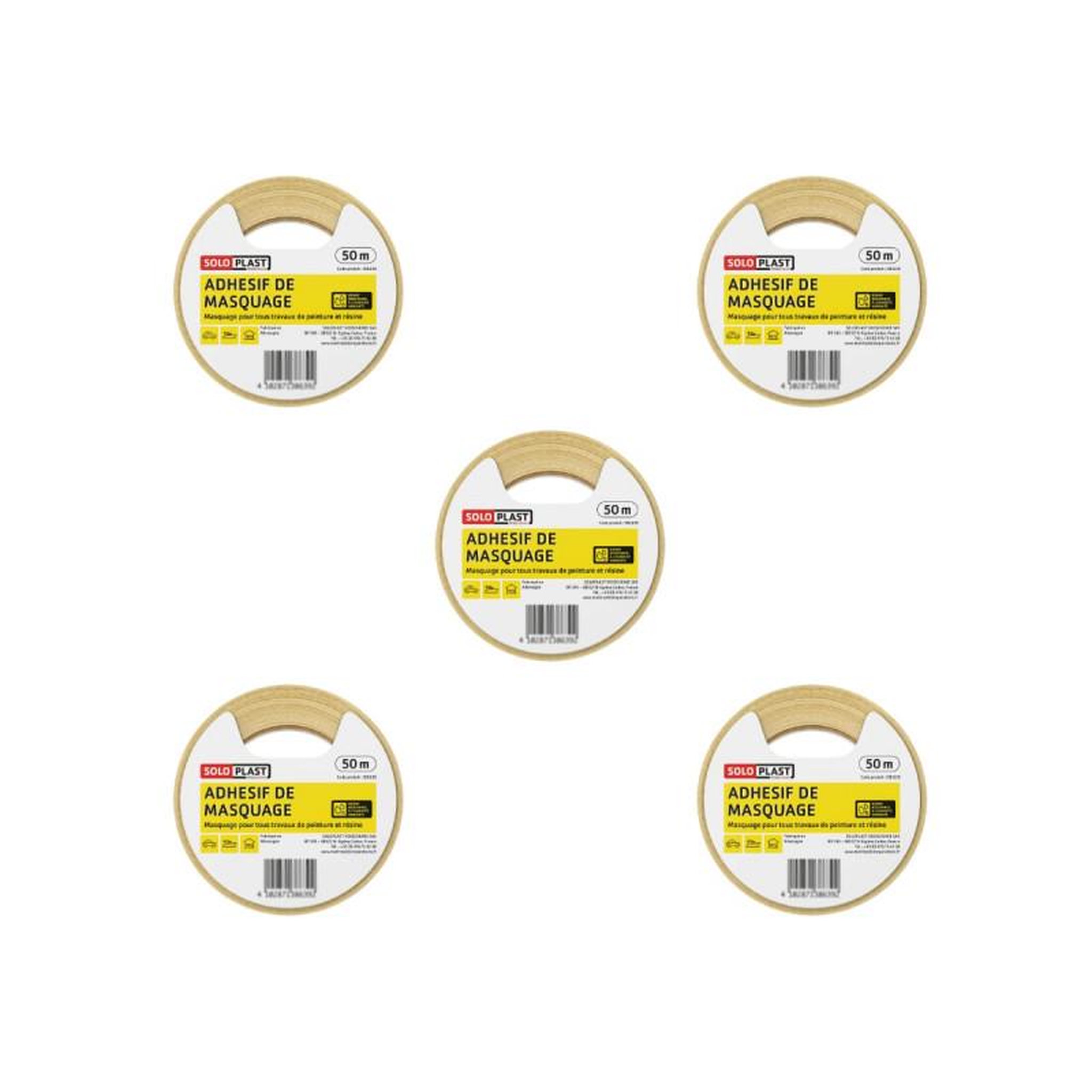 Soloplast Adhésif de masquage soloplast 25mm x 50m x 5