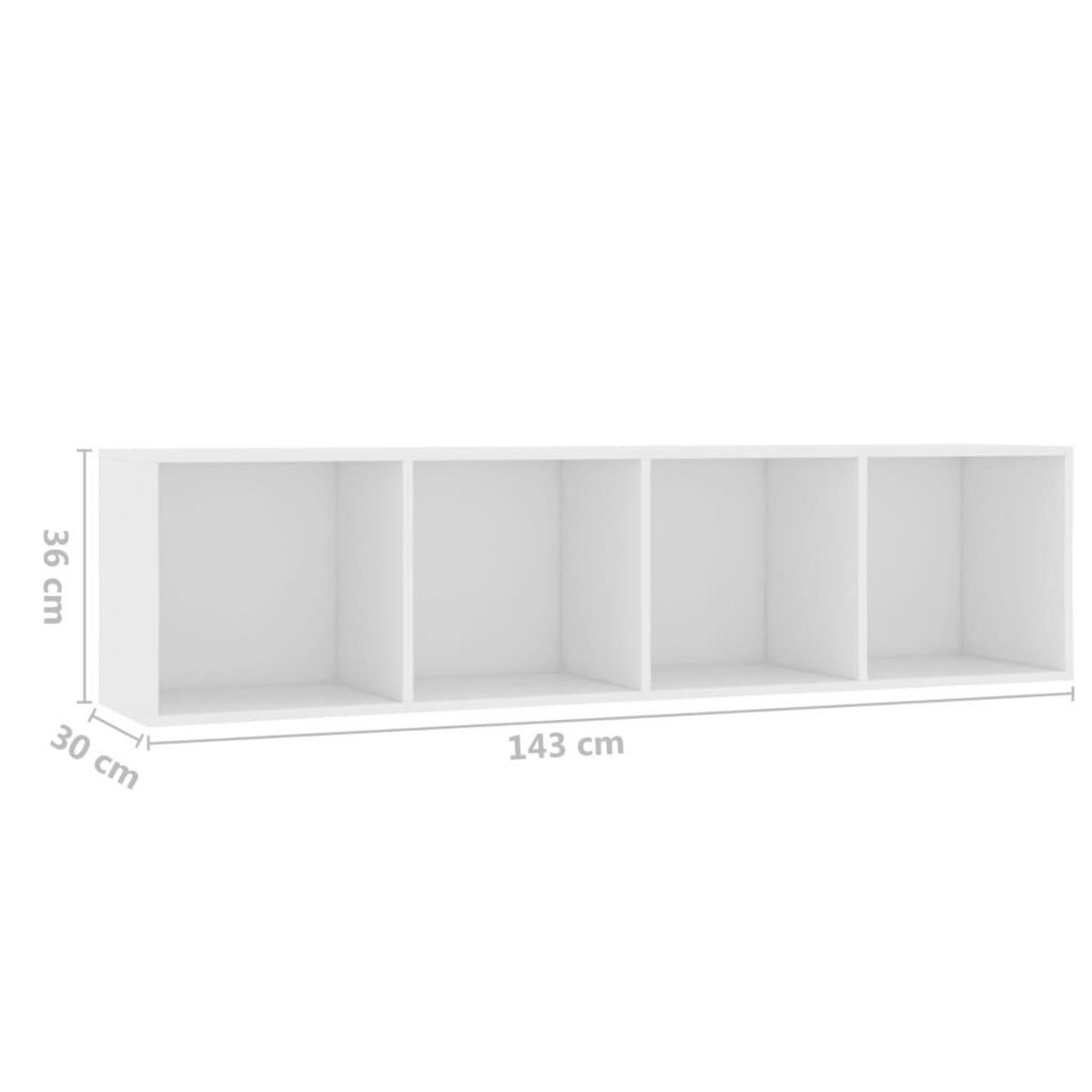 VIDAXL Bibliotheque/Meuble TV Blanc 143x30x36 cm