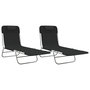 Voir la diapositive 2 : VIDAXL Chaises longues pliables lot de 2 noir textilene et acier