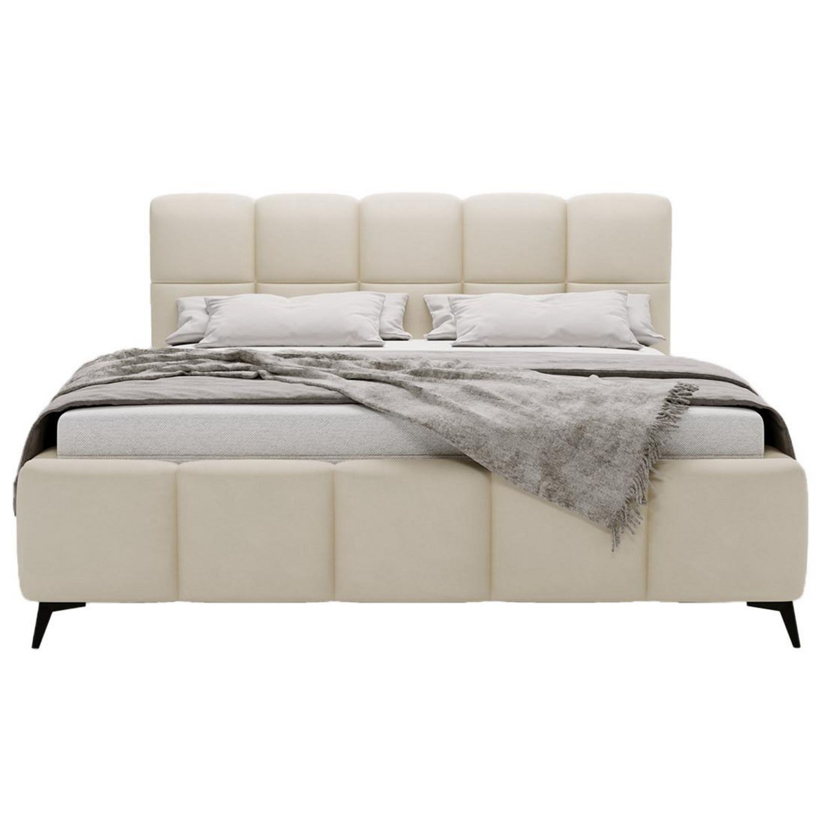 BEST MOBILIER Paulito - lit coffre - 180x200 cm - sommier inclus - en velours