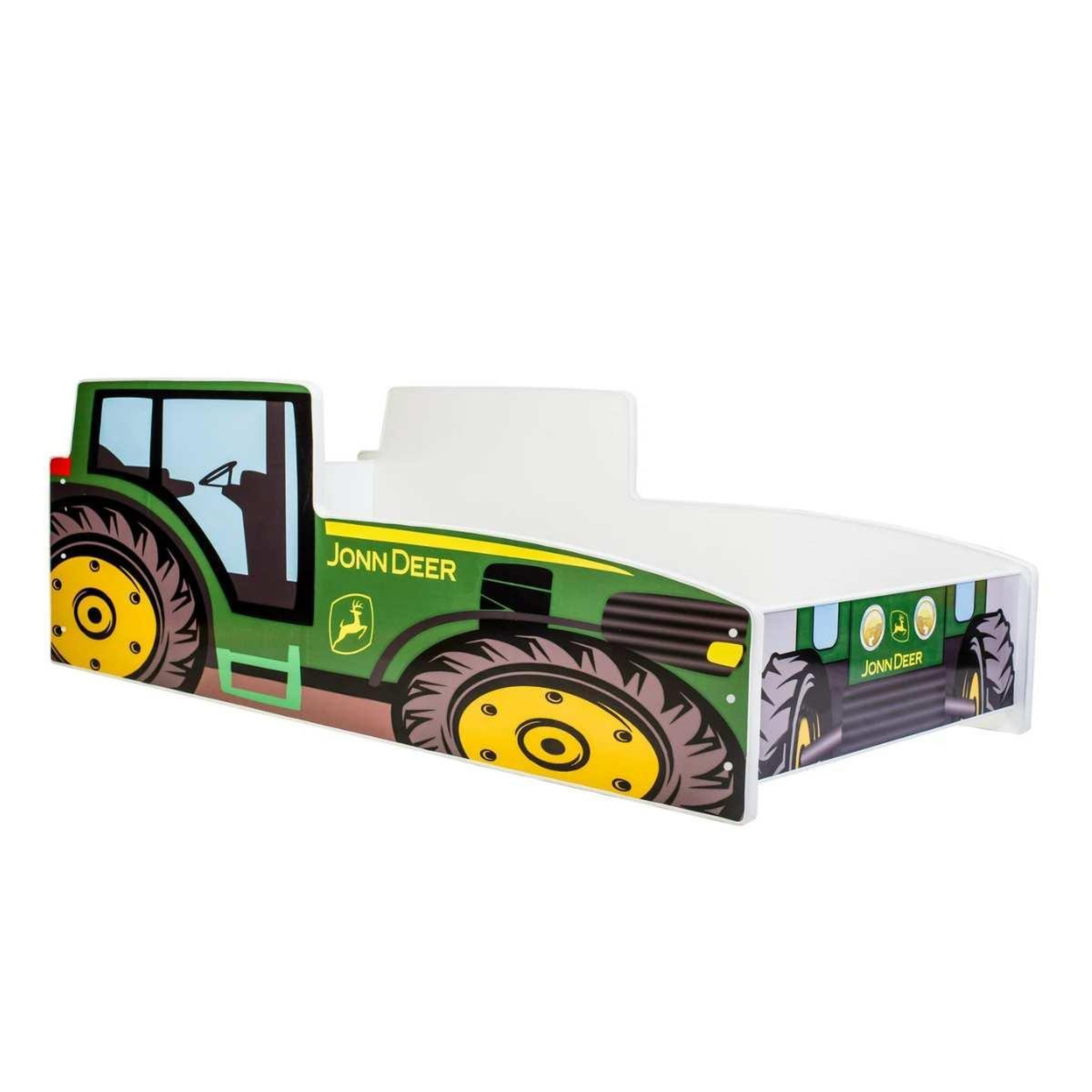 KOBI Lit Enfant Tracteur Vert 140x70 - Confort et Sécurité pour les Petits
