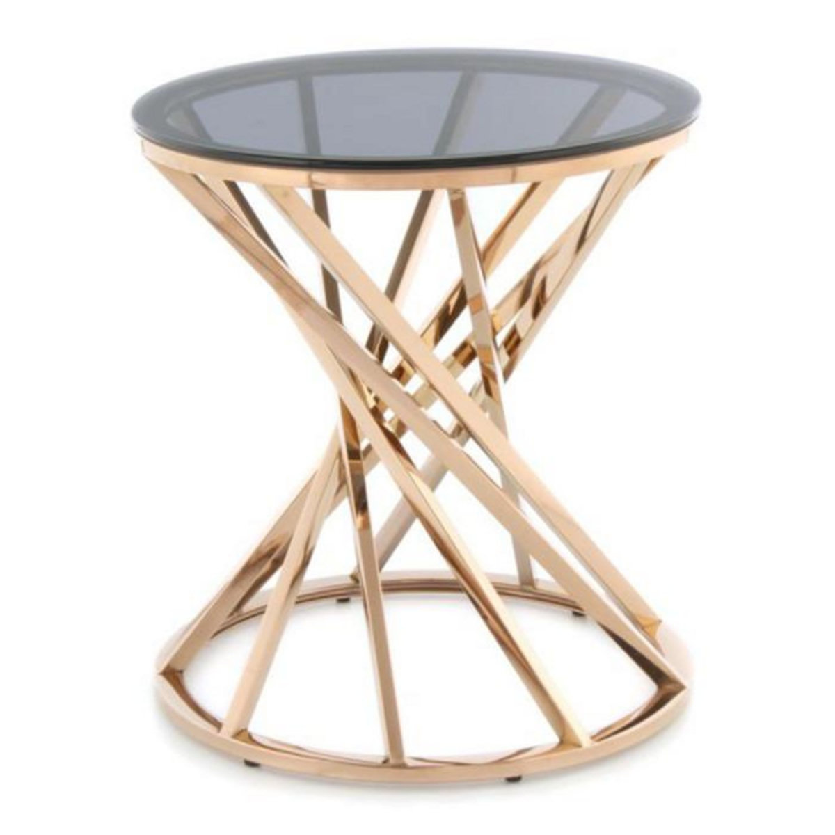 Paris Prix Table d'Appoint Design  Wesley  42cm Gris & Or Rose
