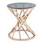 Voir la diapositive 1 : Paris Prix Table d'Appoint Design  Wesley  42cm Gris & Or Rose