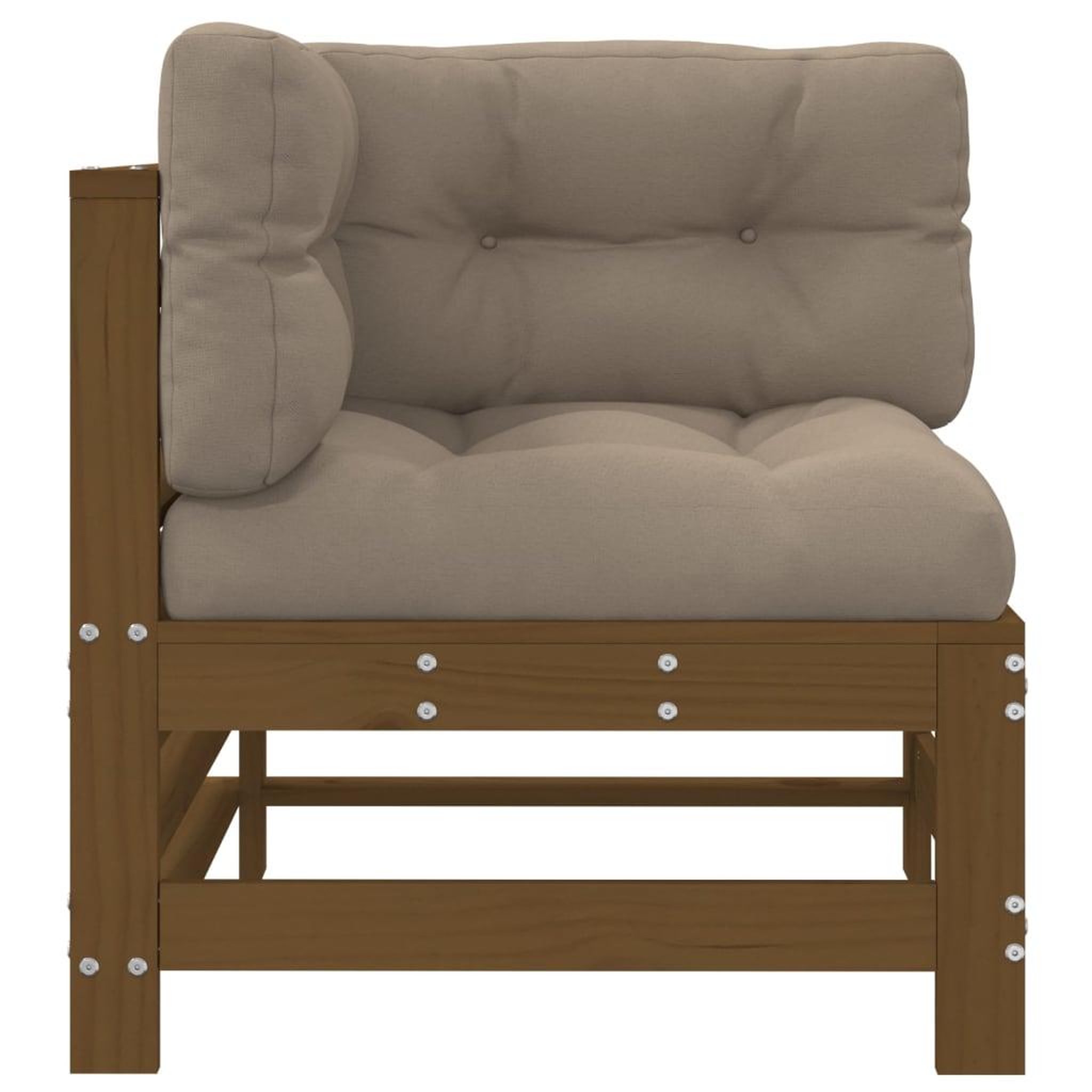 Voir la diapositive 5 : VIDAXL Canapes d'angle et coussins 2pcs marron miel bois de pin massif