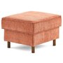 Voir la diapositive 1 : LISA DESIGN Jake - pouf en tissu velours relief - pieds en bois foncé