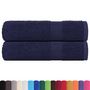 Voir la diapositive 2 : VIDAXL Serviettes de douche 2 pcs bleu marine 70x140 cm 100% coton