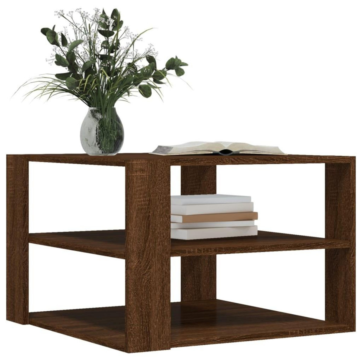 VIDAXL Table basse chene marron 59,5x59,5x40 cm bois d'ingenierie