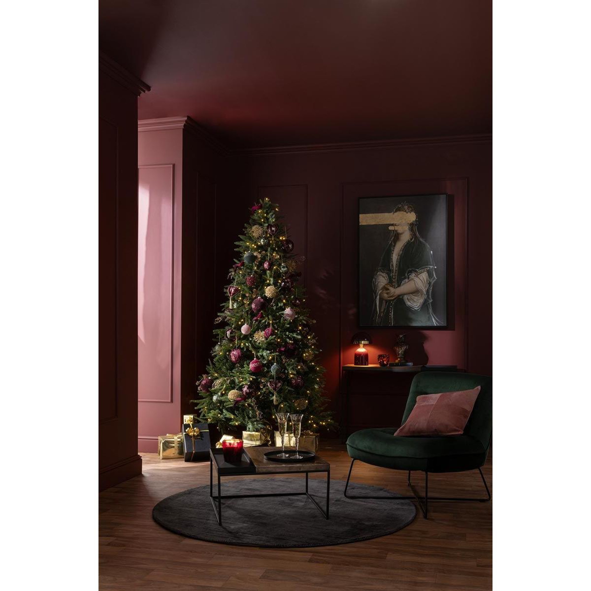 Voir la diapositive 3 : J-LINE Tapis déco rond  fabian  150cm noir