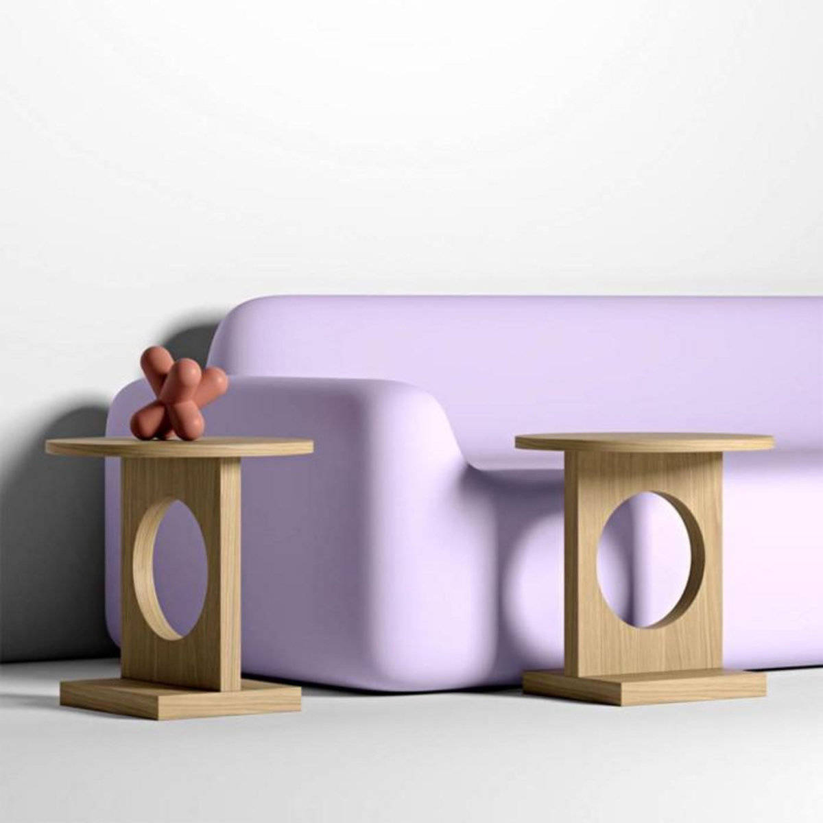 Paris Prix Table d'Appoint Design  Bau  45cm Naturel