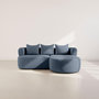 Voir la diapositive 2 : LISA DESIGN Angela - canapé d'angle droit 4 places en velours texturé