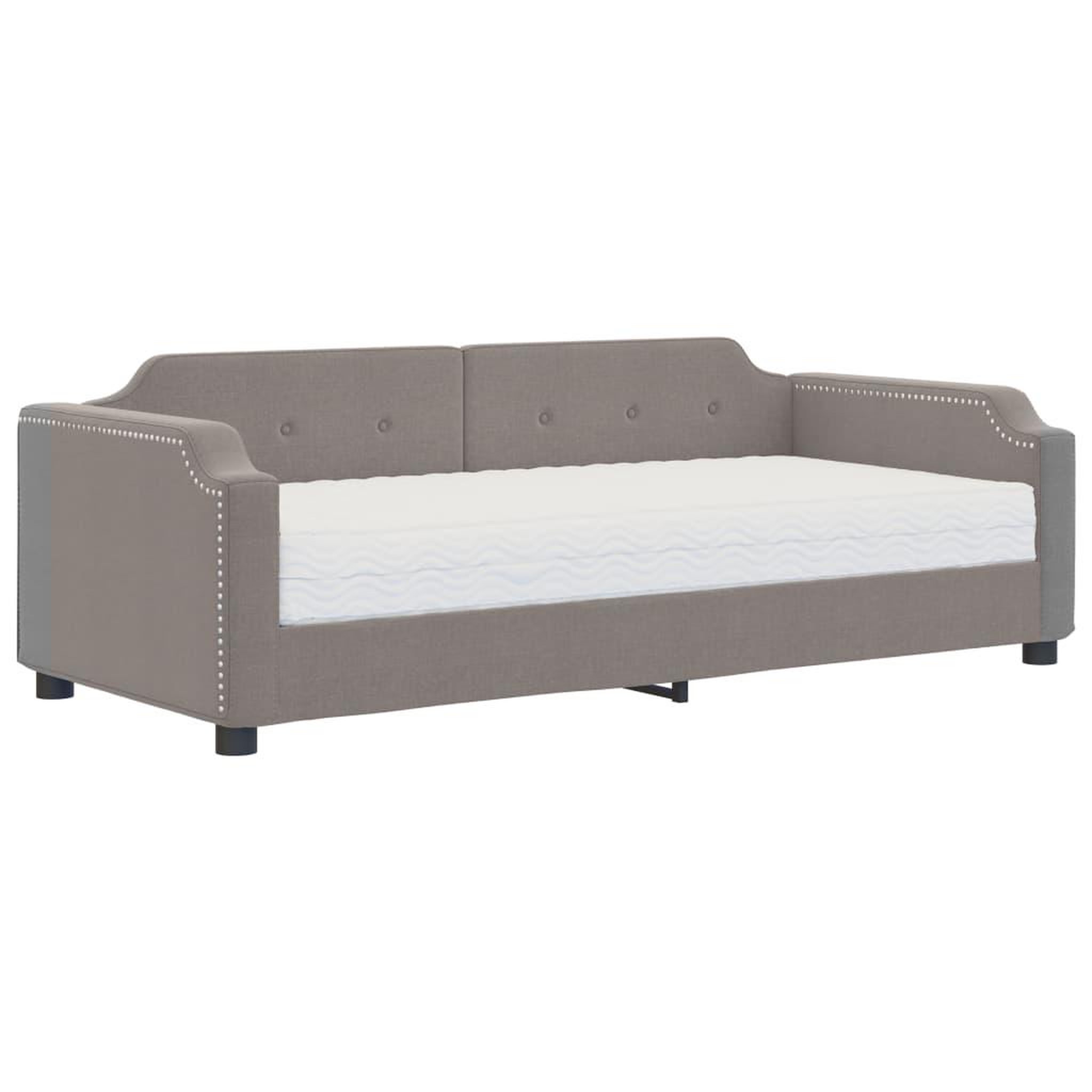 Voir la diapositive 2 : VIDAXL Lit de jour avec matelas taupe 90x200 cm tissu
