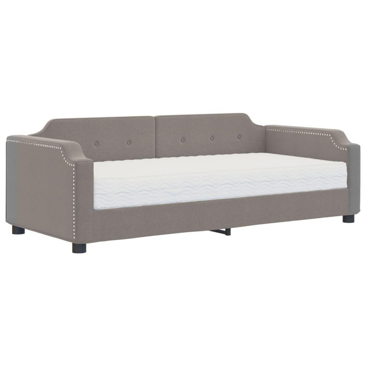 VIDAXL Lit de jour avec matelas taupe 90x200 cm tissu