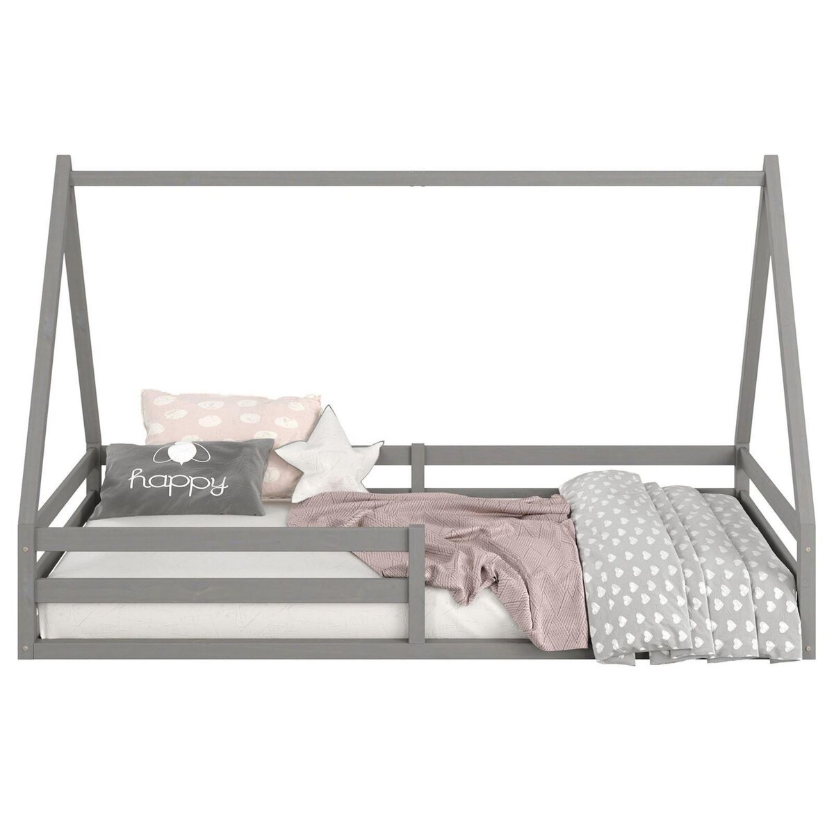 IDIMEX Lit cabane SILA 90 x 190 cm, en pin massif