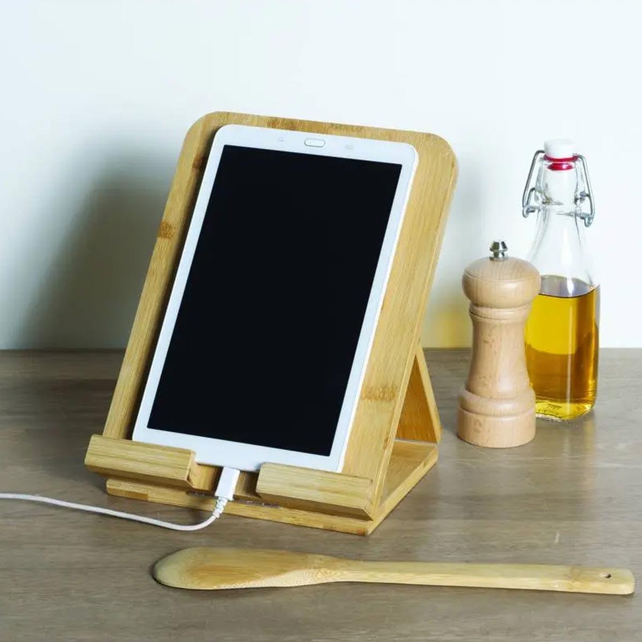 Voir la diapositive 6 : FIVE Support tablette  bambou  20x25cm naturel