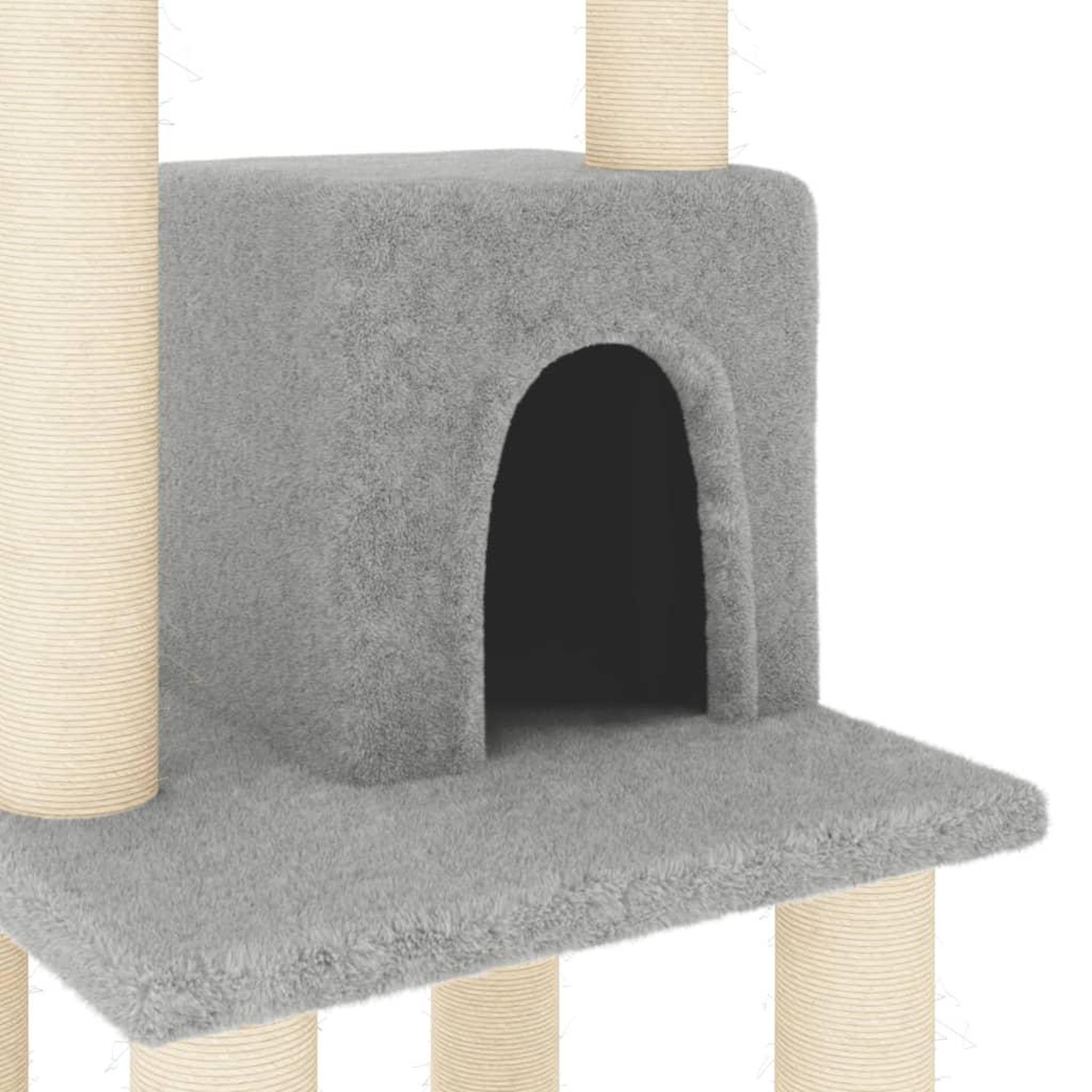 Voir la diapositive 5 : VIDAXL Arbre a chat avec griffoirs en sisal Gris clair 105 cm